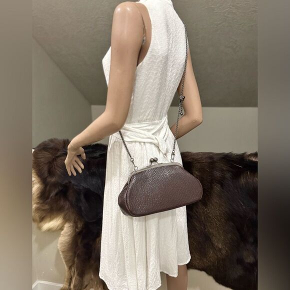 Genuine Bison Leather Handmade Vintage Style Clutch Bag, Wristlet, Crossbody - Picture 8 of 16